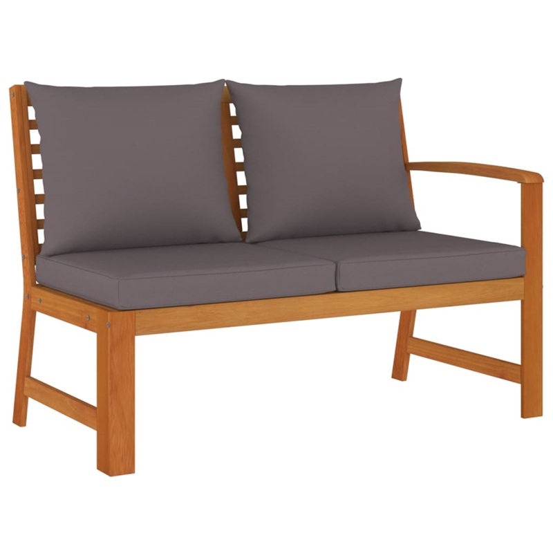 vidaXL Patio Dining Set in Dark Gray/Natural Wood