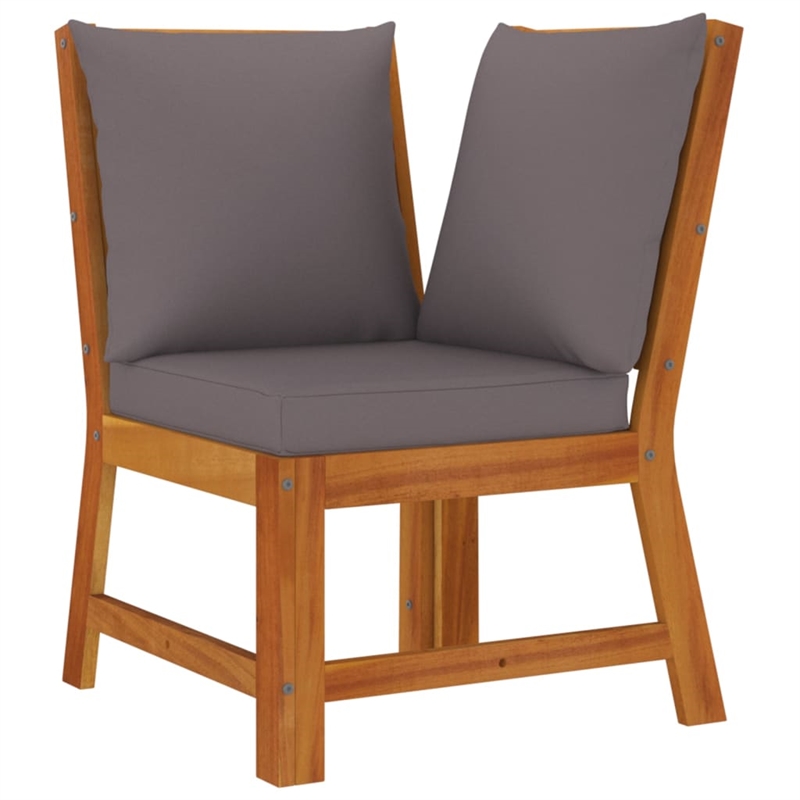vidaXL Patio Dining Set in Dark Gray/Natural Wood