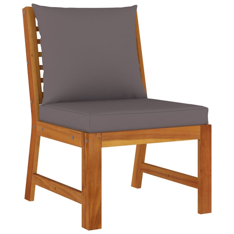 vidaXL Patio Dining Set in Dark Gray/Natural Wood