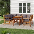 vidaXL Patio Dining Set in Dark Gray/Natural Wood