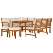 vidaXL Solid Acacia Wood Large Modular Garden Dining Set in Brown