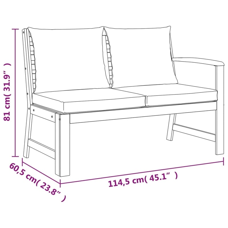 vidaXL Solid Acacia Wood Large Modular Garden Dining Set in Brown