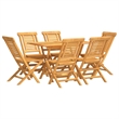 vidaXL Solid Teak Wood Medium Foldable Garden Dining Set Teak/Brown