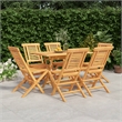 vidaXL Solid Teak Wood Medium Foldable Garden Dining Set Teak/Brown