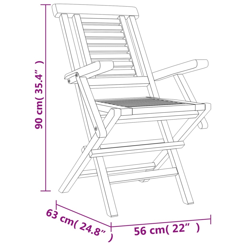 vidaXL Solid Teak Wood Medium Folding Garden Dining Set Teak/Brown