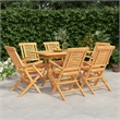 vidaXL Solid Teak Wood Medium Foldable Garden Dining Set Natural/Brown