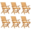 vidaXL Solid Teak Wood Medium Foldable Garden Dining Set Natural/Brown