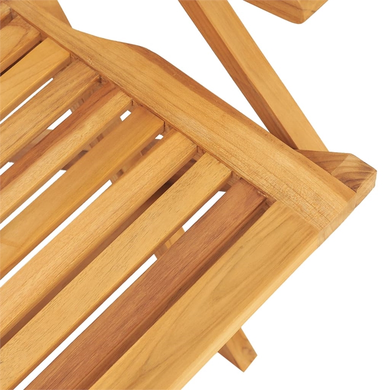 vidaXL Solid Teak Wood Medium Foldable Garden Dining Set Natural/Brown