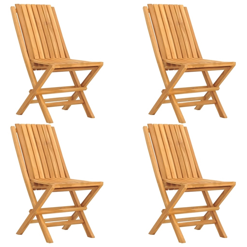 vidaXL Solid Teak Wood Medium Foldable Garden Dining Set Natural/Brown