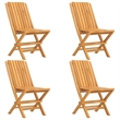vidaXL Solid Teak Wood Medium Foldable Garden Dining Set Natural/Brown