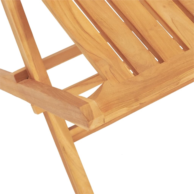 vidaXL Solid Teak Wood Medium Foldable Garden Dining Set Natural/Brown