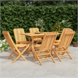 vidaXL Solid Teak Wood Foldable Garden Dining Set in Brown