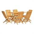 vidaXL Solid Teak Wood Foldable Garden Dining Set in Brown