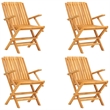vidaXL Solid Teak Wood Medium Foldable Garden Dining Set in Brown