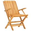 vidaXL Solid Teak Wood Medium Foldable Garden Dining Set in Brown