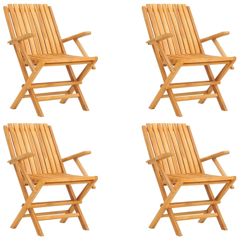 vidaXL Solid Teak Wood Medium Foldable Garden Dining Set in Brown