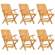 vidaXL Solid Teak Wood Medium Foldable Garden Dining Set in Natural/Brown