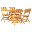 vidaXL Teak Wood Medium Foldable Garden Dining Set in Brown