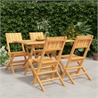 vidaXL Teak Wood Medium Foldable Garden Dining Set in Brown