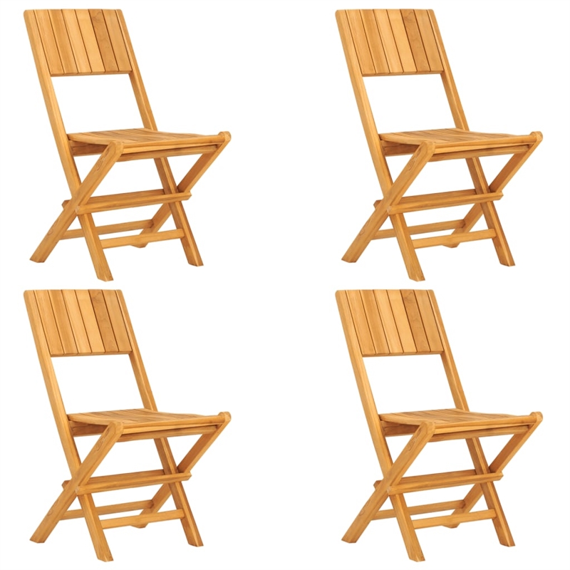 vidaXL Teak Wood Medium Foldable Garden Dining Set in Brown