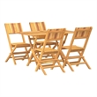vidaXL Teak Wood Medium Foldable Garden Dining Set in Brown