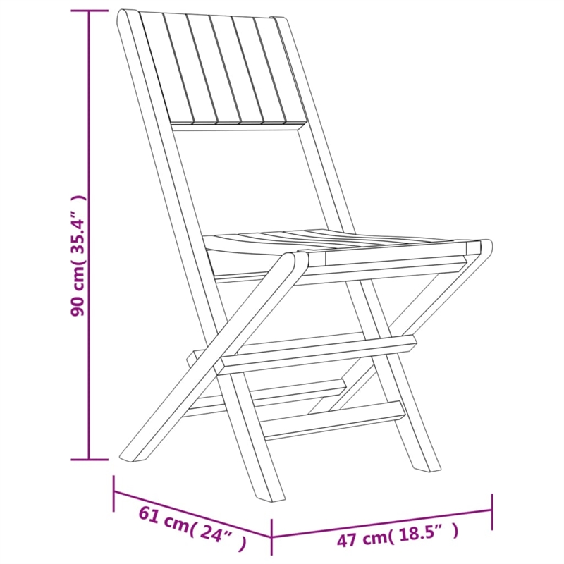 vidaXL Solid Teak Wood Medium Foldable Garden Dining Set in Brown