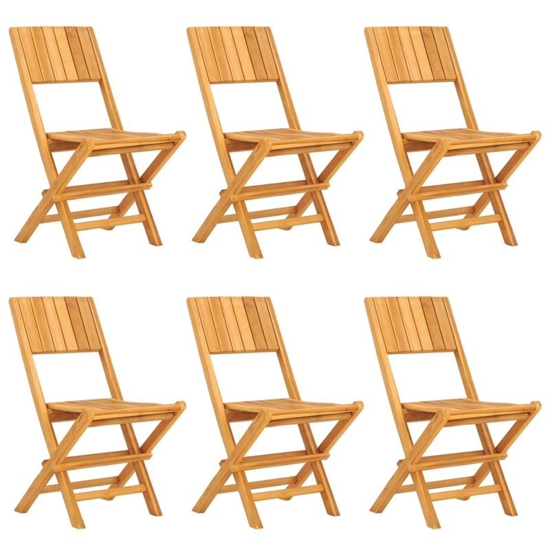 vidaXL Solid Teak Wood Medium Foldable Garden Dining Set in Brown