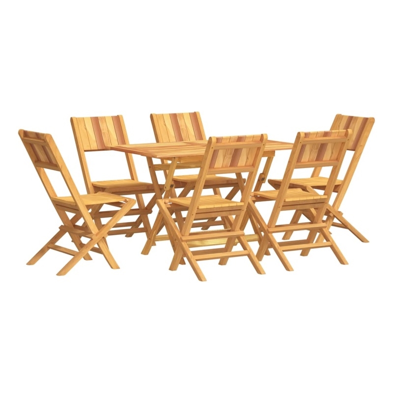 vidaXL Solid Teak Wood Medium Foldable Garden Dining Set in Brown