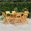 vidaXL Solid Teak Wood Medium Foldable Garden Dining Set in Brown