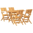 vidaXL Solid Teak Wood Foldable Garden Dining Set Natural/Brown