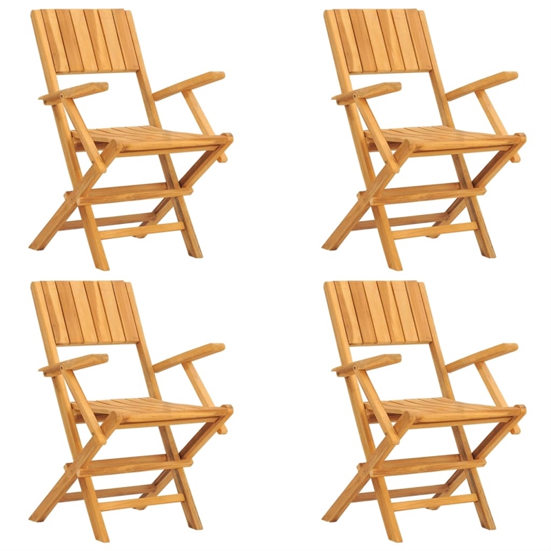 vidaXL Solid Teak Wood Foldable Garden Dining Set Natural/Brown