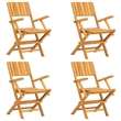 vidaXL Solid Teak Wood Foldable Garden Dining Set Natural/Brown