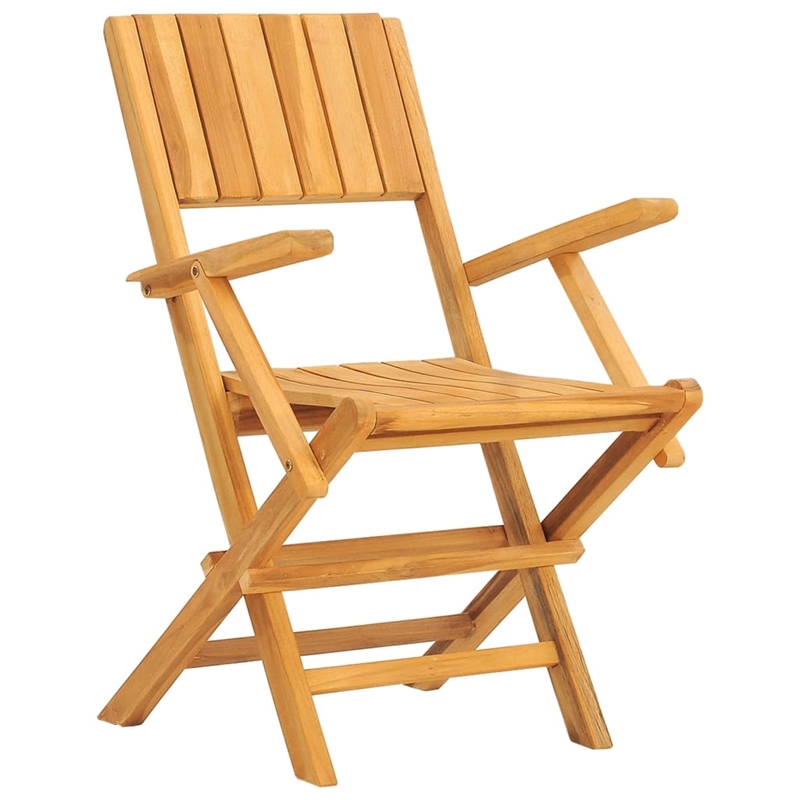 vidaXL Solid Teak Wood Foldable Garden Dining Set Natural/Brown