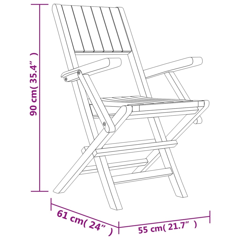 vidaXL Solid Teak Wood Foldable Garden Dining Set Natural/Brown