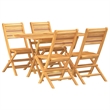 vidaXL Solid Teak Wood 5 Piece Foldable Garden Dining Set in Brown