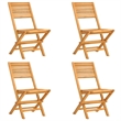 vidaXL Solid Teak Wood 5 Piece Foldable Garden Dining Set in Brown