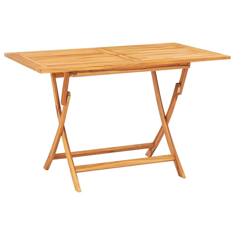 vidaXL Solid Teak Wood 5 Piece Foldable Garden Dining Set in Brown