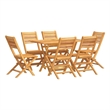 vidaXL Solid Teak Wood Medium Foldable Garden Dining Set in Brown