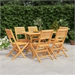 vidaXL Solid Teak Wood Medium Foldable Garden Dining Set in Brown