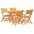 vidaXL Solid Teak Wood Medium Foldable Garden Dining Set in Brown