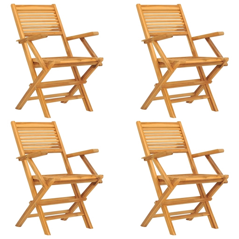 vidaXL Solid Teak Wood Medium Foldable Garden Dining Set in Brown