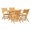 vidaXL Solid Teak Wood Medium Foldable Garden Dining Set in Brown