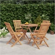 vidaXL Solid Teak Wood Standard Foldable Garden Dining Set in Brown
