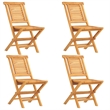 vidaXL Solid Teak Wood Standard Foldable Garden Dining Set in Brown