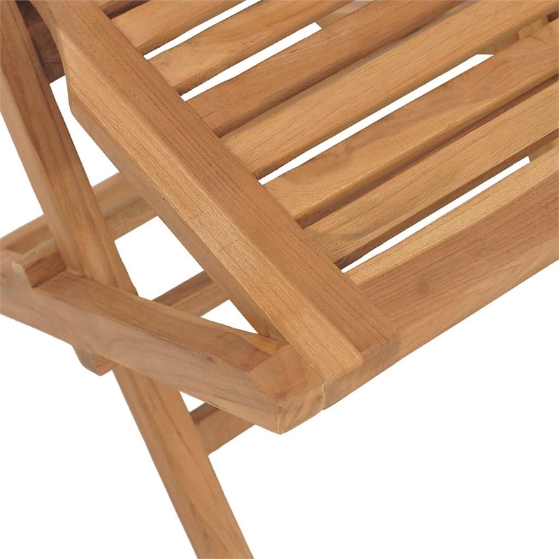 vidaXL Solid Teak Wood Standard Foldable Garden Dining Set in Brown