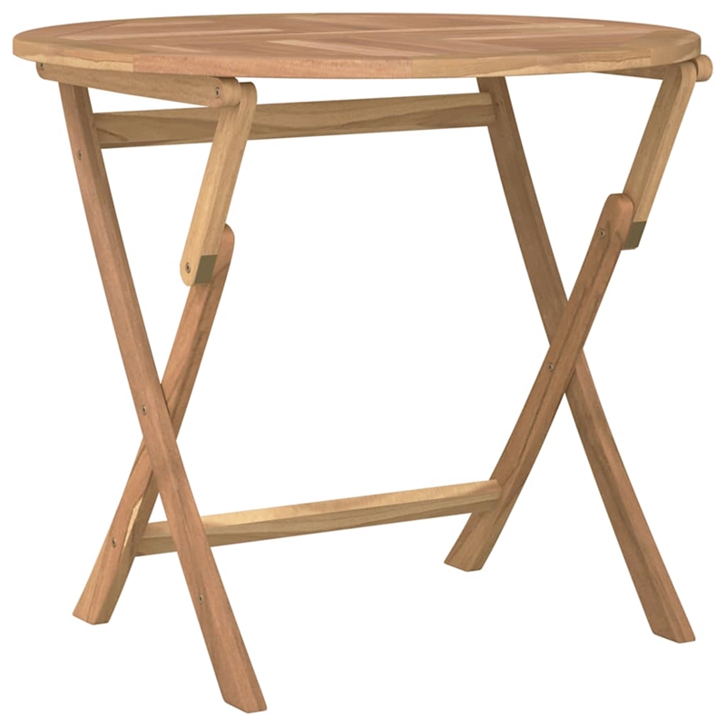 vidaXL Solid Teak Wood Standard Foldable Garden Dining Set in Brown