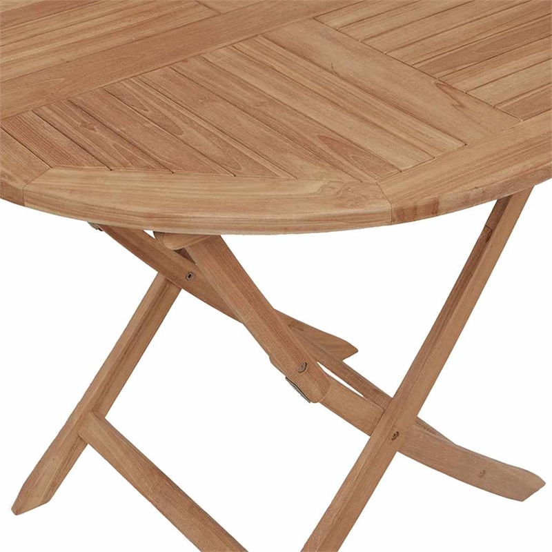 vidaXL Solid Teak Wood Standard Foldable Garden Dining Set in Brown