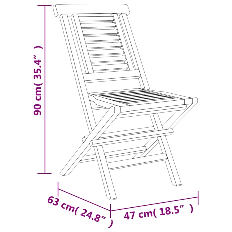 vidaXL Solid Teak Wood Standard Foldable Garden Dining Set in Brown