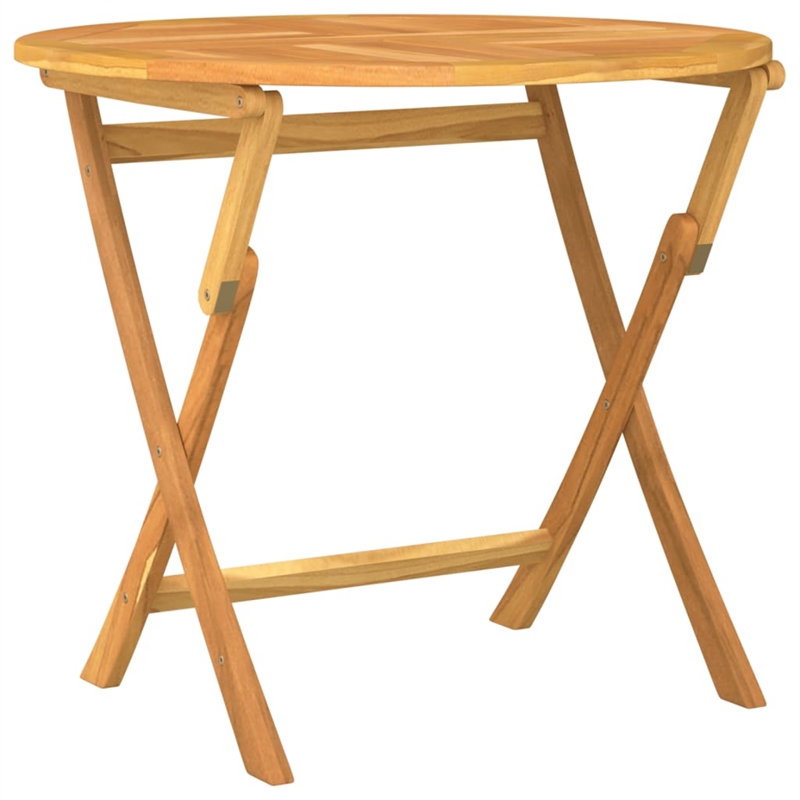 vidaXL Solid Teak Wood Medium Collapsible Garden Dining Set in Teak/Brown