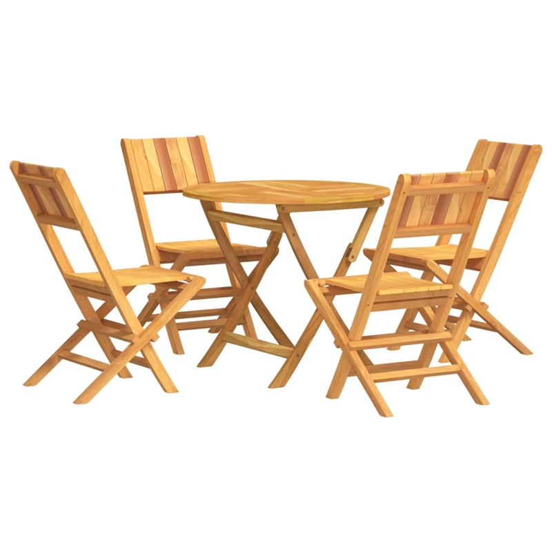 vidaXL Solid Teak Wood Medium Durable Garden Dining Set in Teak/Brown